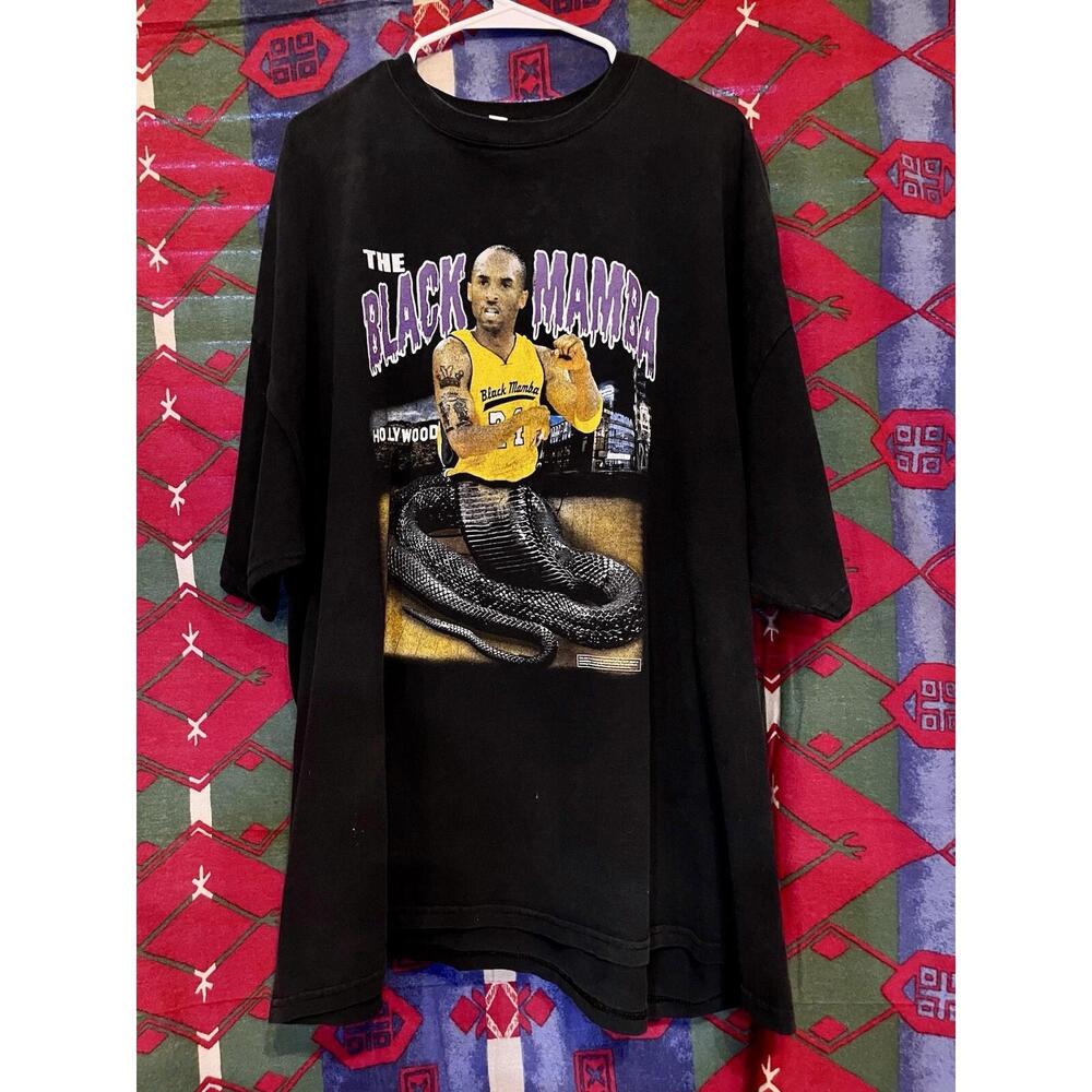 Kobe Bryant Black Mamba NBA T Shirt Men Los Angeles Lakers Black